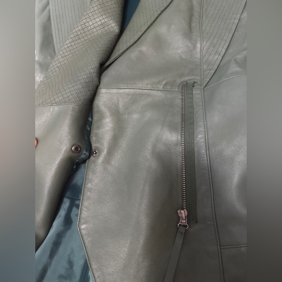 Retrofete - Jessica Leather Mini Dress - Army Green - size Small - Gorgeous Cond - Picture 8 of 16